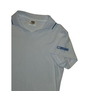 Brooks Womens Medium White Athletic Polo Shirt V Neck Performance Running